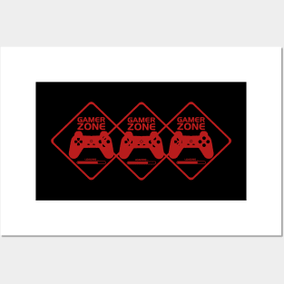 Gamer Red Minimalist Aesthetic Design Posters and Art